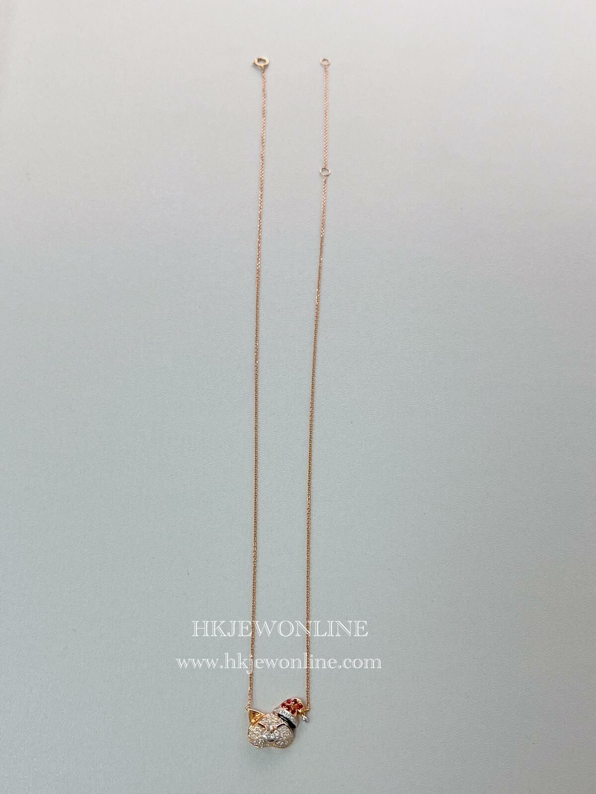 ( CHRISTMAS SPECIAL ) 18K Rose Gold Ragdoll Cat Diamond Necklace ( Welcome for Order )