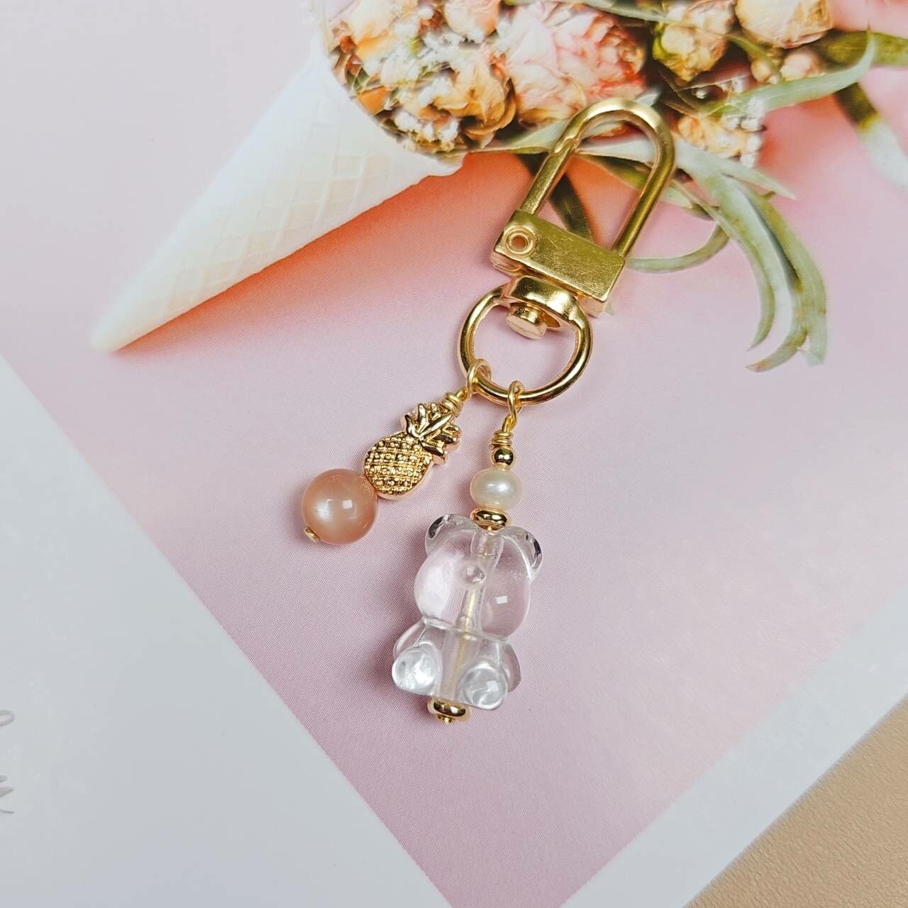 熊熊水晶鑰匙圈