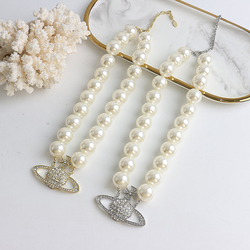 珍珠土星頸鍊(金/銀)