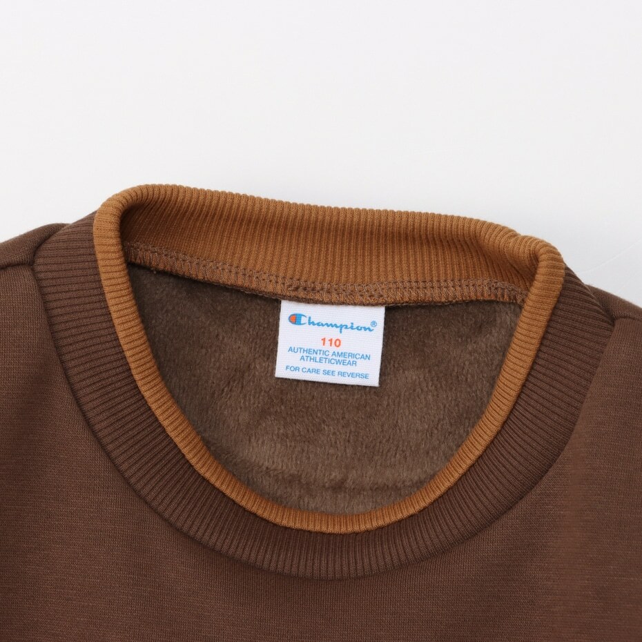 童款-CASUAL寬版美式印花衛衣-褐色（CK-Y011-860）