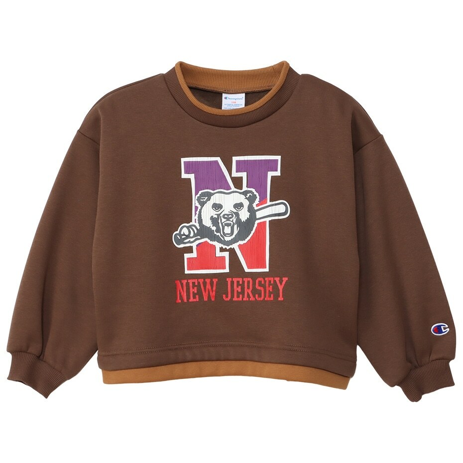 童款-CASUAL寬版美式印花衛衣-褐色（CK-Y011-860）