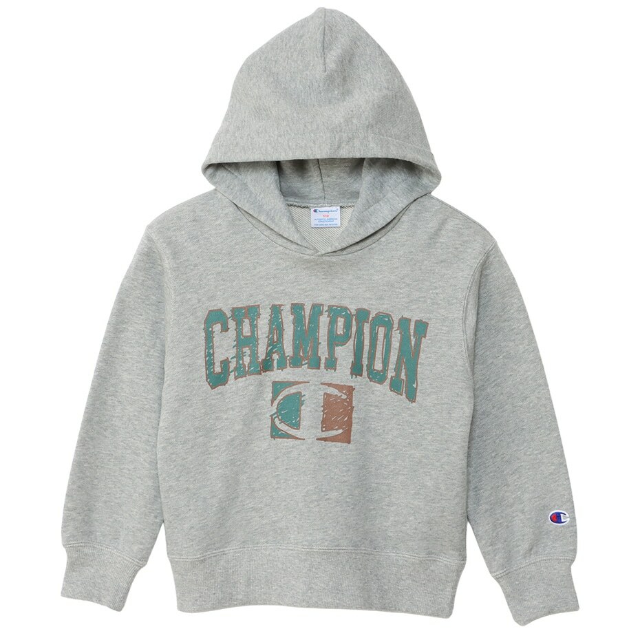 童款-CASUAL美式塗鴉印花連帽衛衣-灰色（CK-Y107-070）