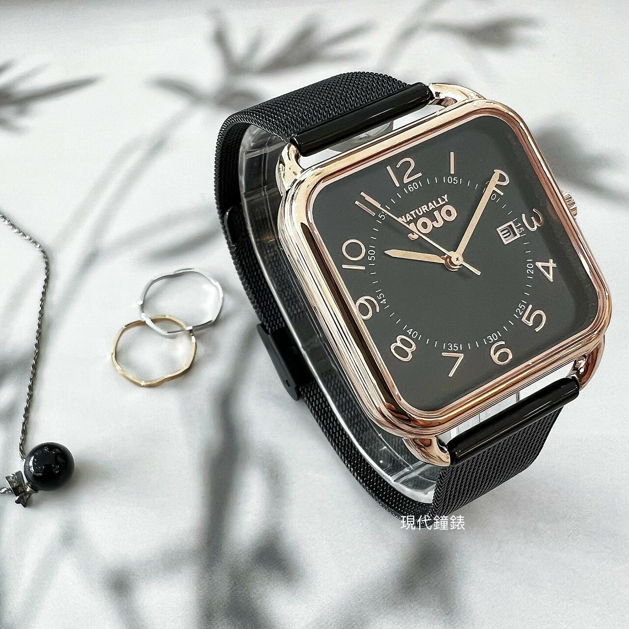 【NATURALLY JOJO】簡約時尚方型錶款 JO96930-88R 30mm現代鐘錶