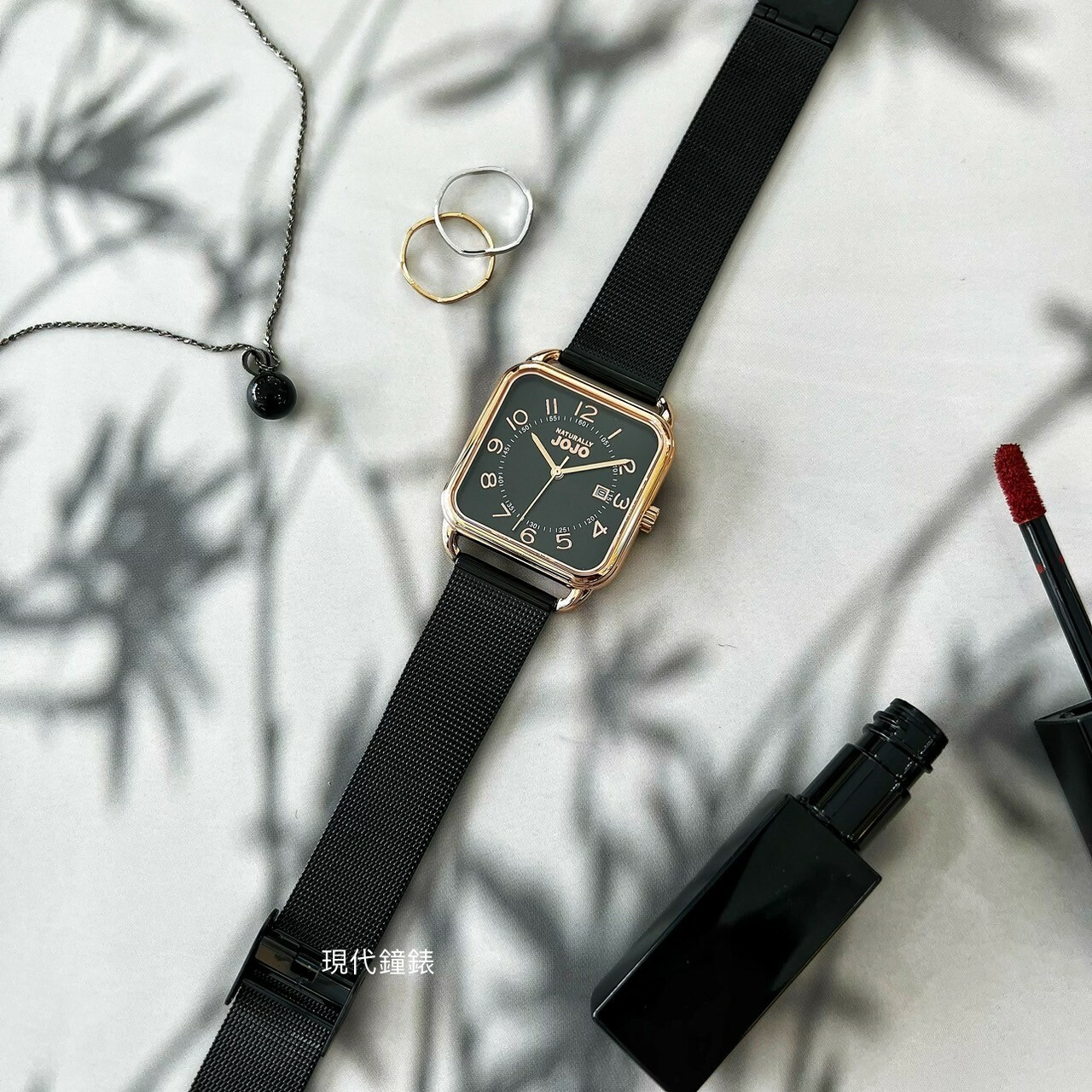 【NATURALLY JOJO】簡約時尚方型錶款 JO96930-88R 30mm現代鐘錶