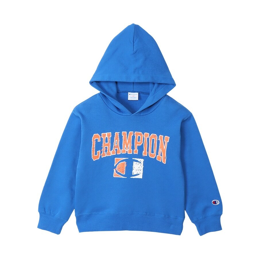 童款-CASUAL系列美式塗鴉印花連帽衛衣-寶藍色 （CK-Y107-340）