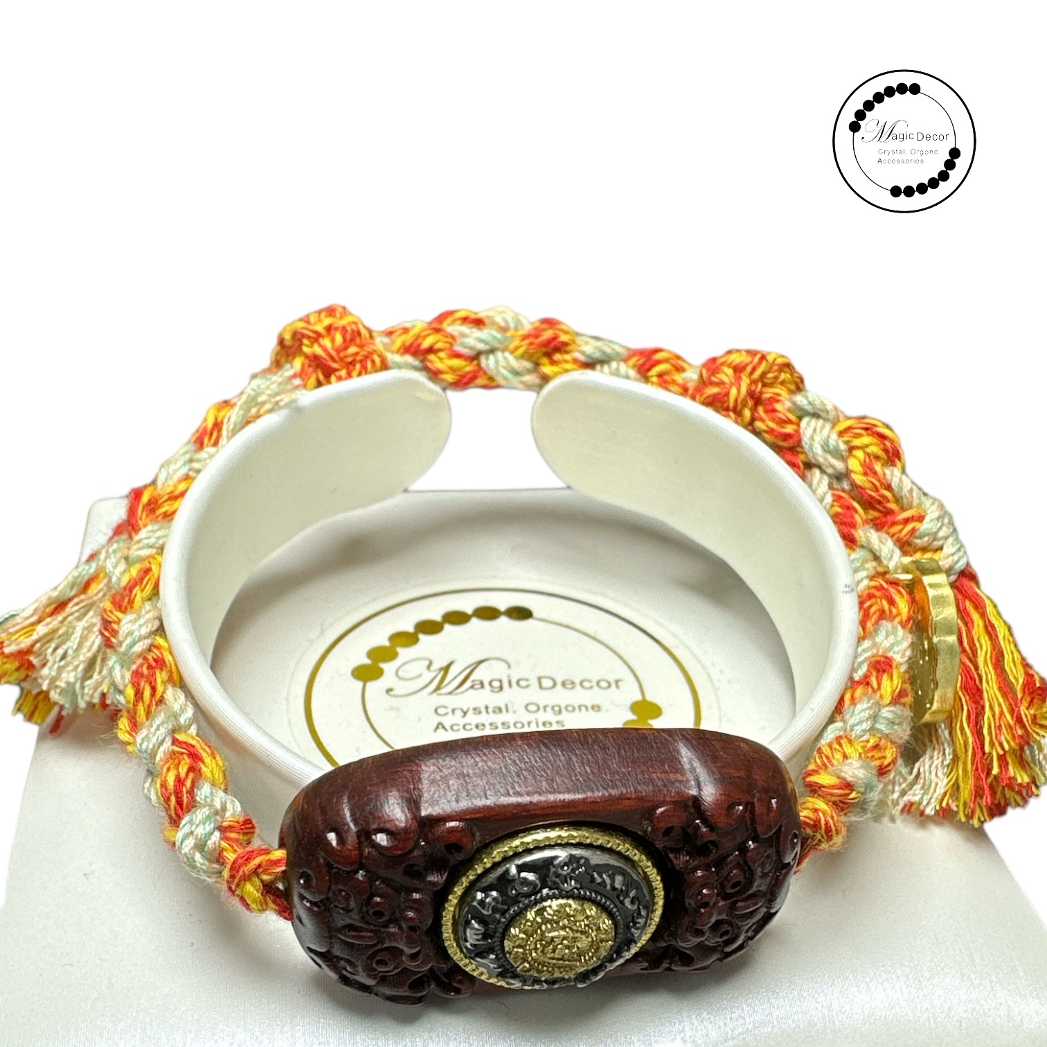 231109 -a9 西藏九宮八卦紅檀木時來運轉編織手繩