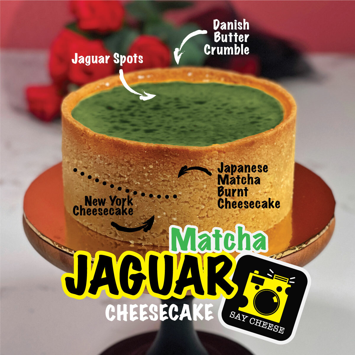 Jaguar Matcha CHEESECAKE - 8" Whole Cake