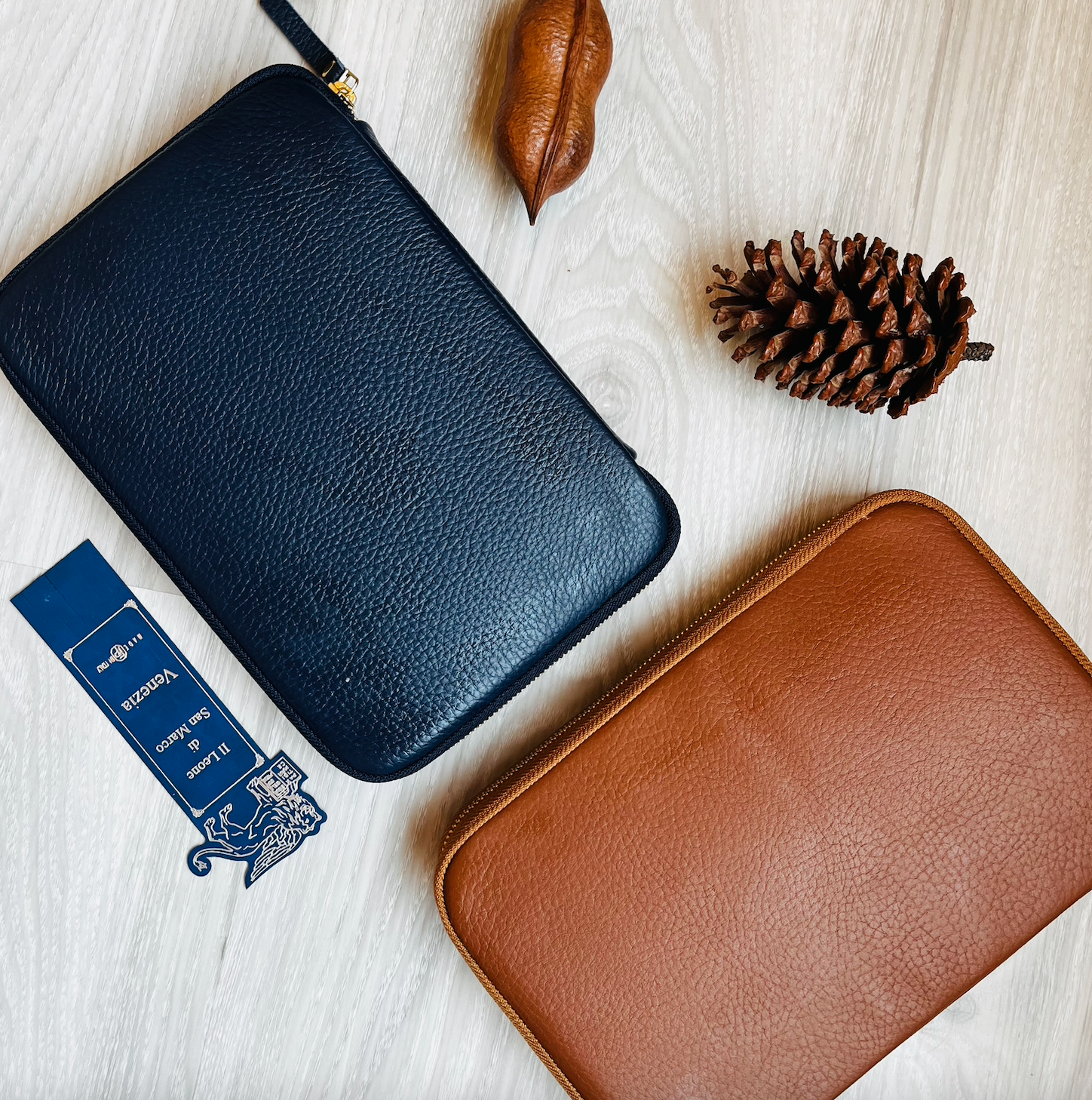 Kyokuhaku 10入筆袋-荔枝紋鉻革牛皮