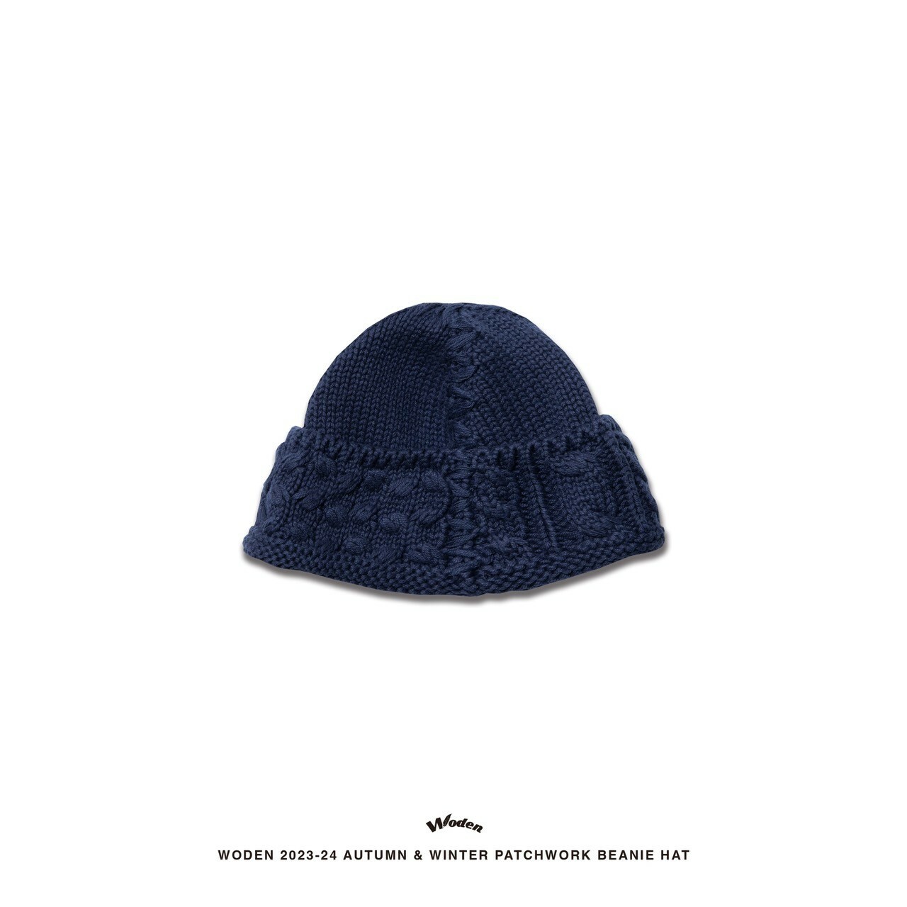 WODEN 2023-24 Autumn & Winter Patchwork Beanie Hat 藏青