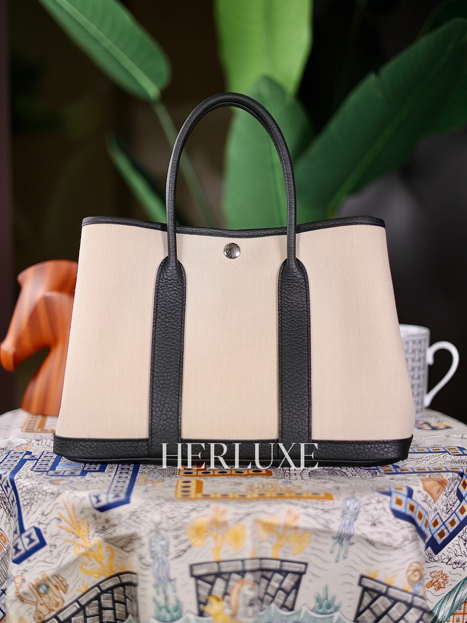 Garden party 30 8L beton / 89 noir canvas B