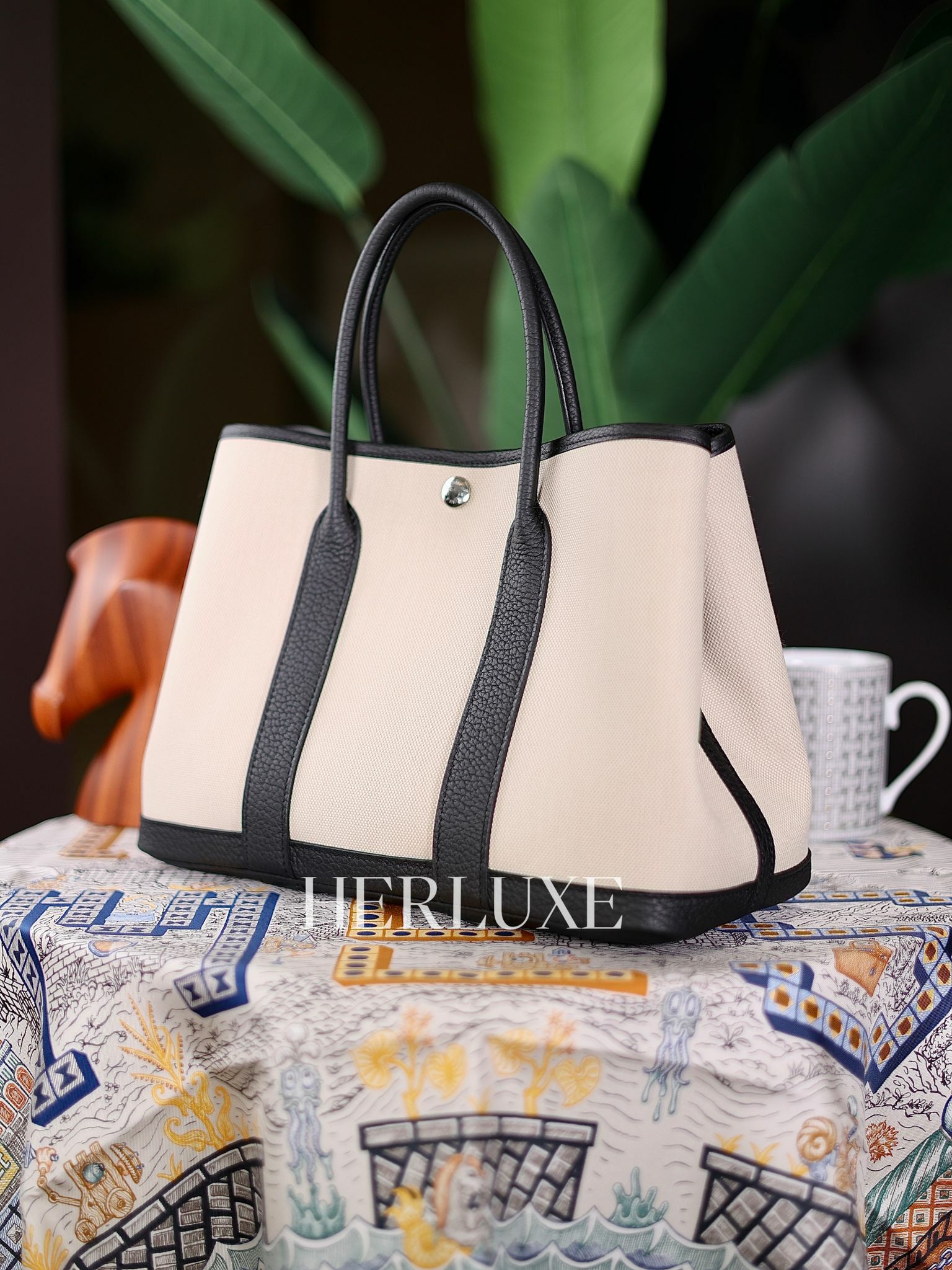 Garden party 30 8L beton / 89 noir canvas B