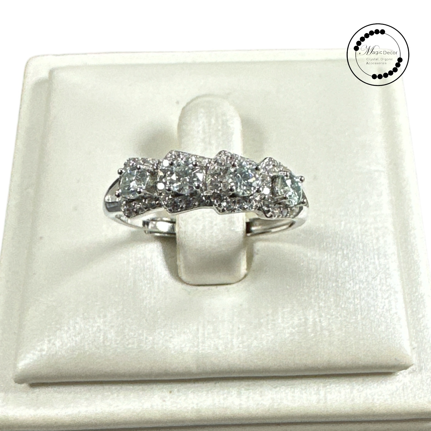 231109 -a56 B字同款全銀莫桑開口戒指