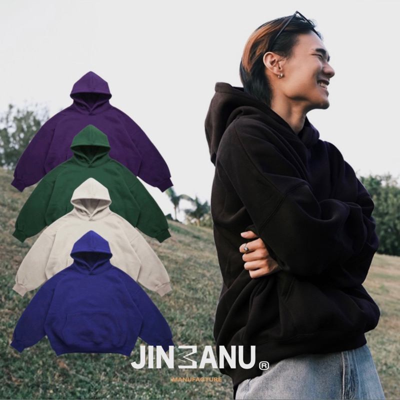 JINMANU 美式立體寬鬆帽TEE 寬大 慵懶 美式風格 素面