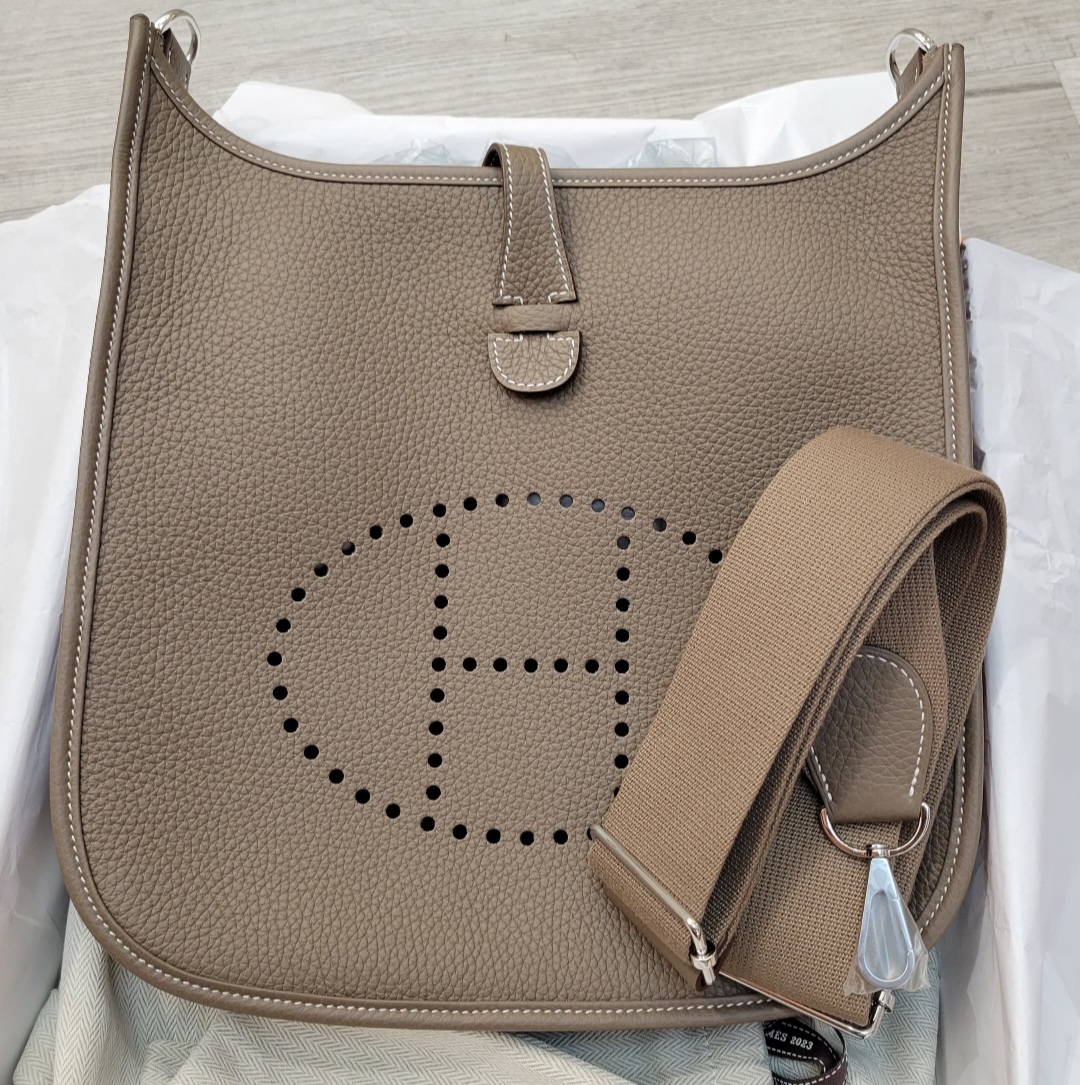 HERMES Evelyne 29 Etoupe CK 大象灰銀扣