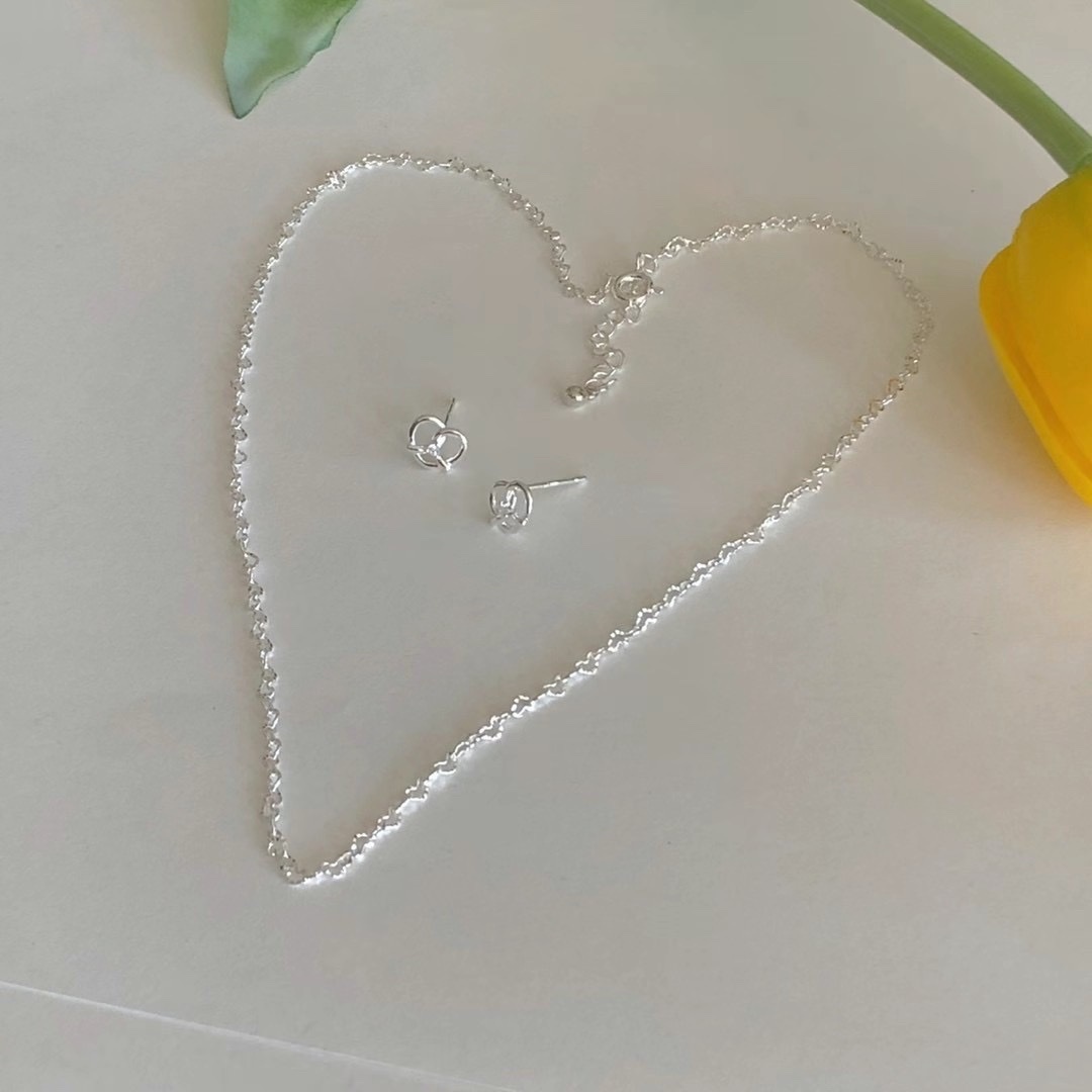 925 silver-Pretzel Earring