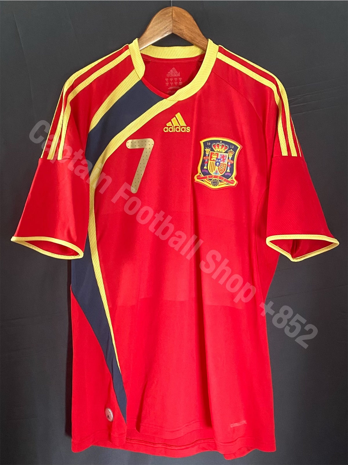 Spain 2009 FIFA Confederations Cup Adidas Home Shirt #7 DAVID VILLA
