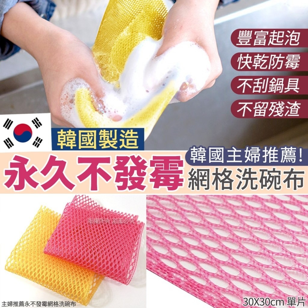 WSBB3014 【韓國製造主婦推薦永不發霉網格洗碗布-30X30cm(1套10片)】（現貨）