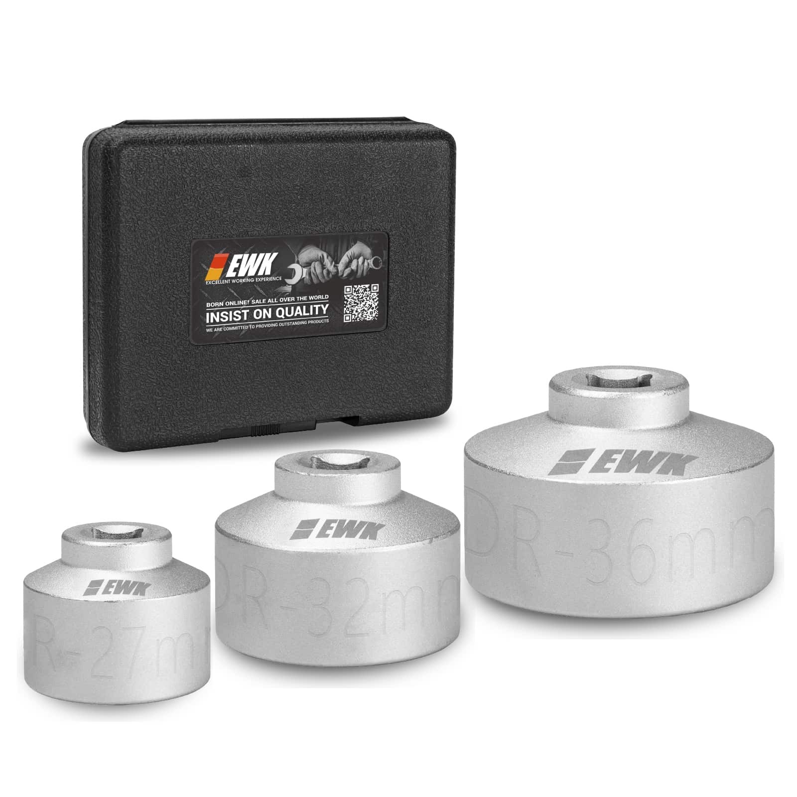 3 Pcs Oil Filter Socket Wrench Set 27, 32, 36mm EWK