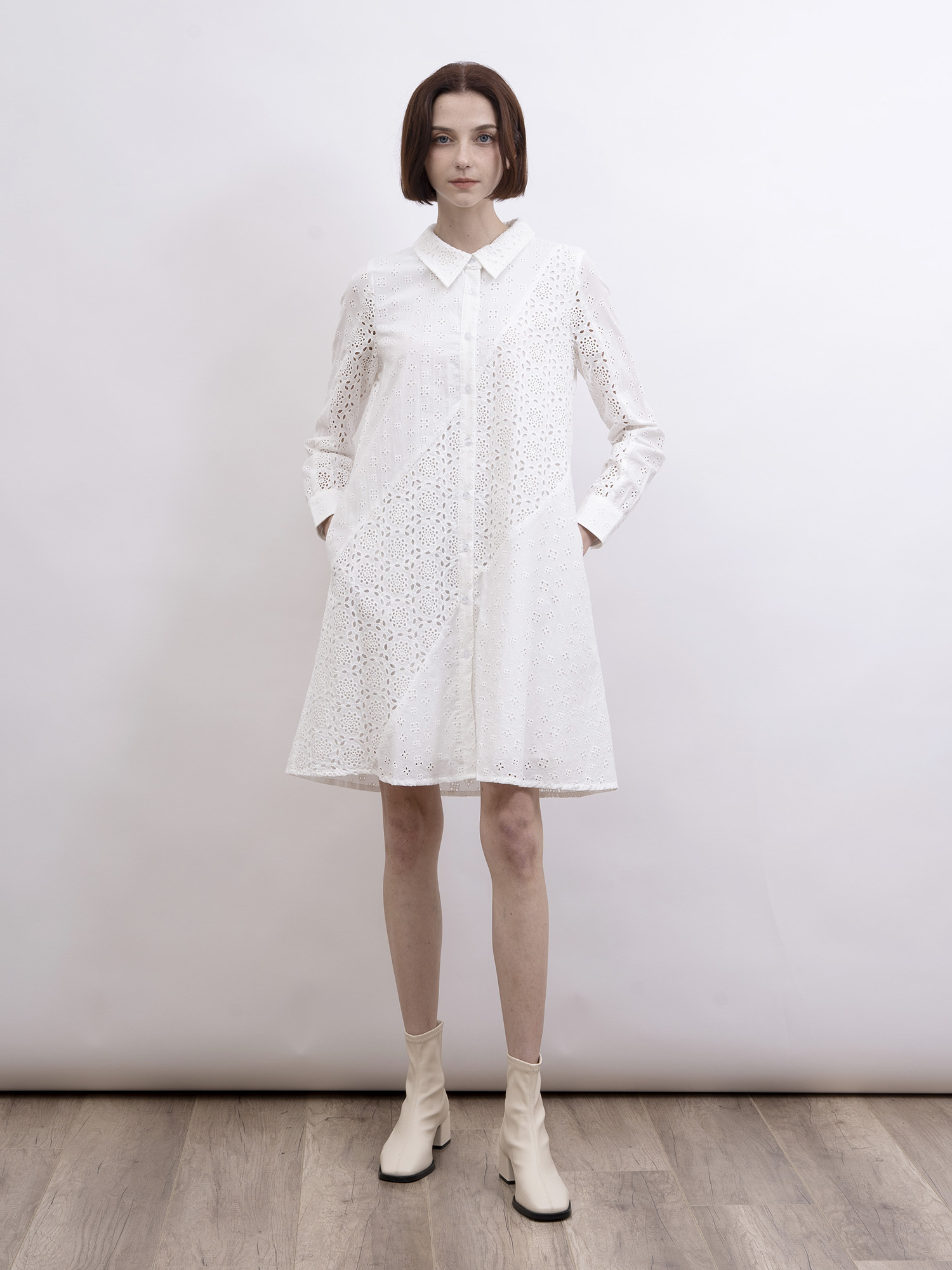 mi-tu 通花恤衫連身裙