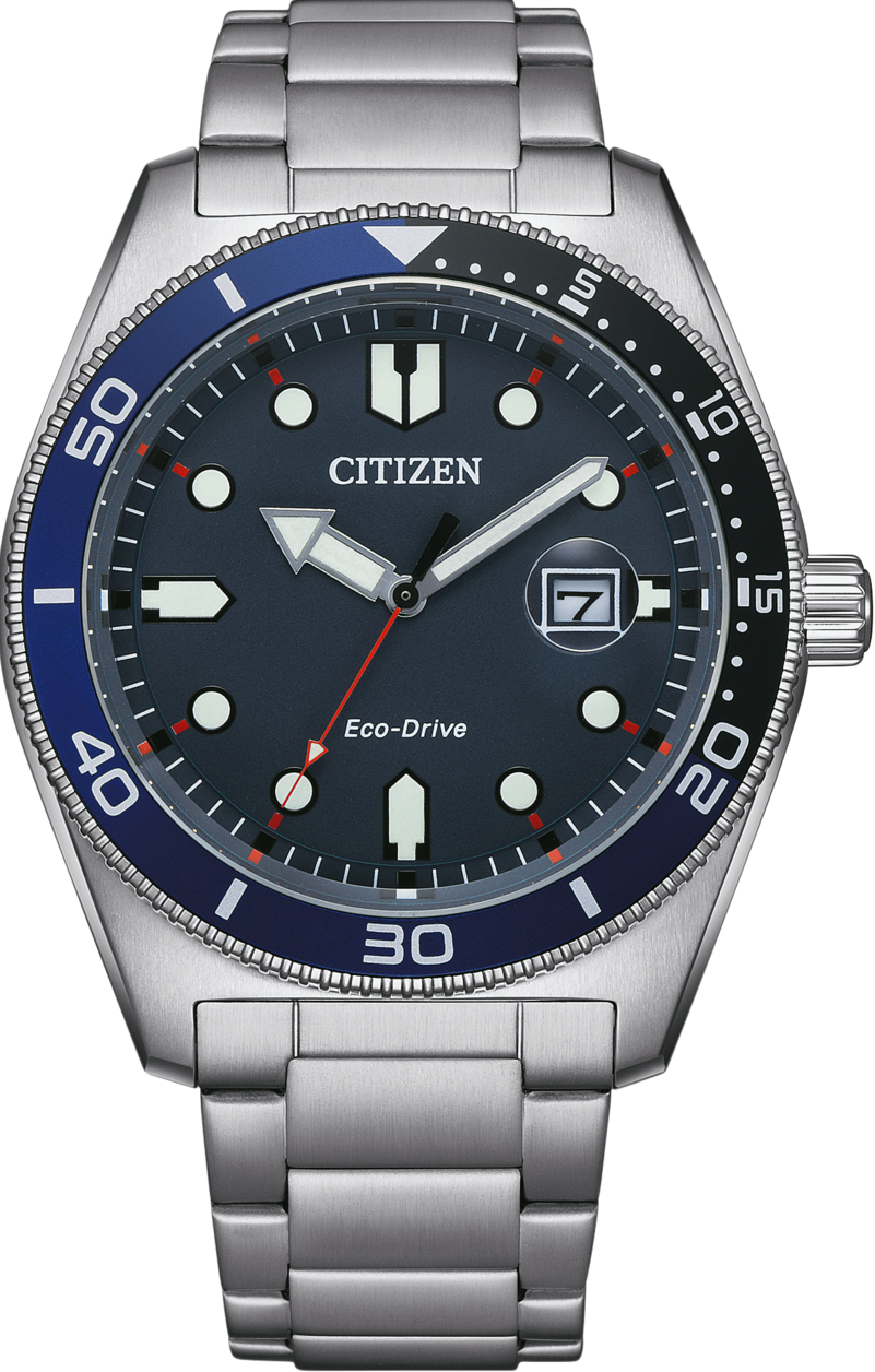 萬年鐘錶 - Citizen 星辰錶 潮男時尚藍色面盤光動能男錶 AW1761-89L  錶徑43MM