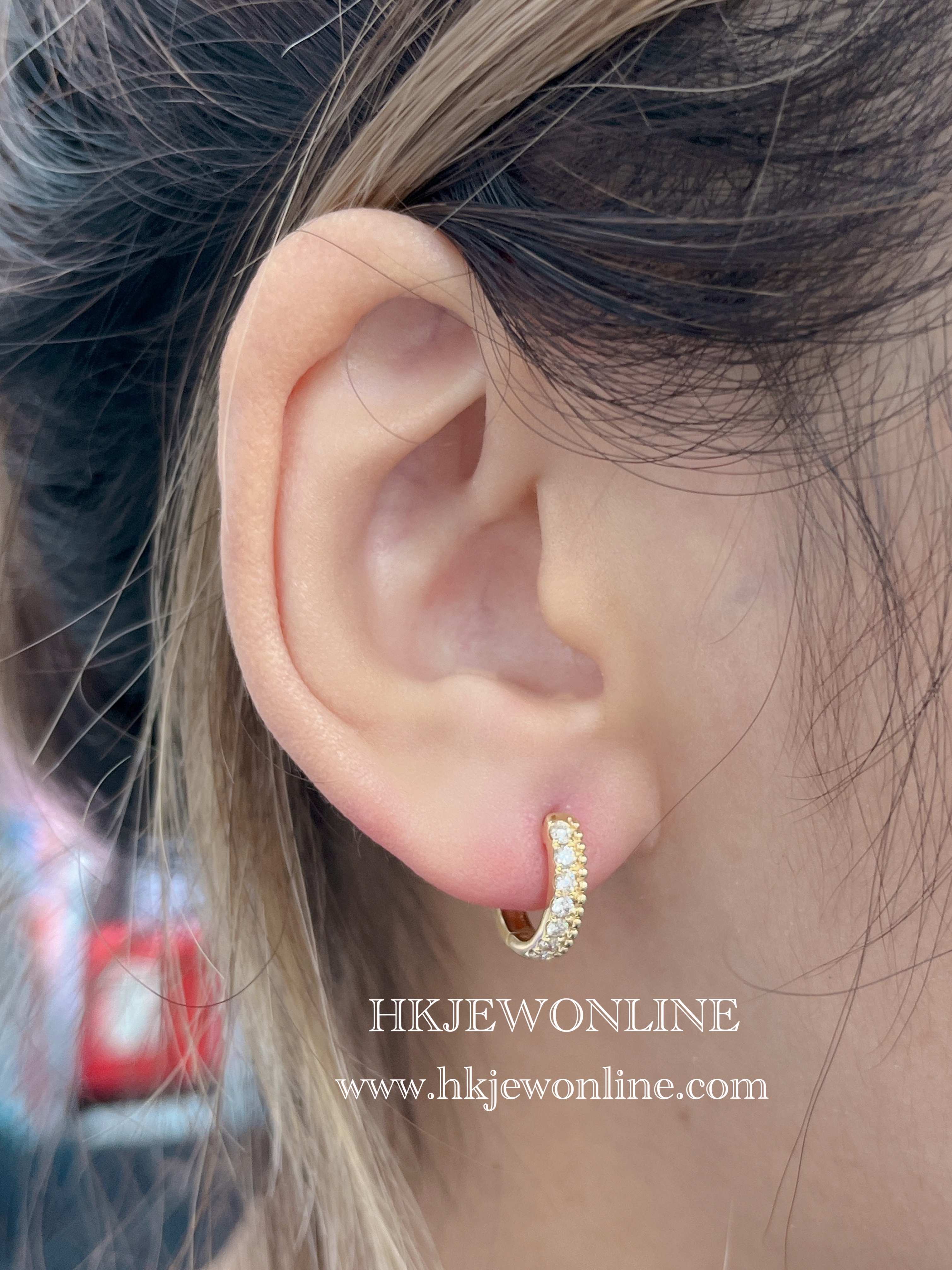 18K Yellow Gold Diamond Earrings