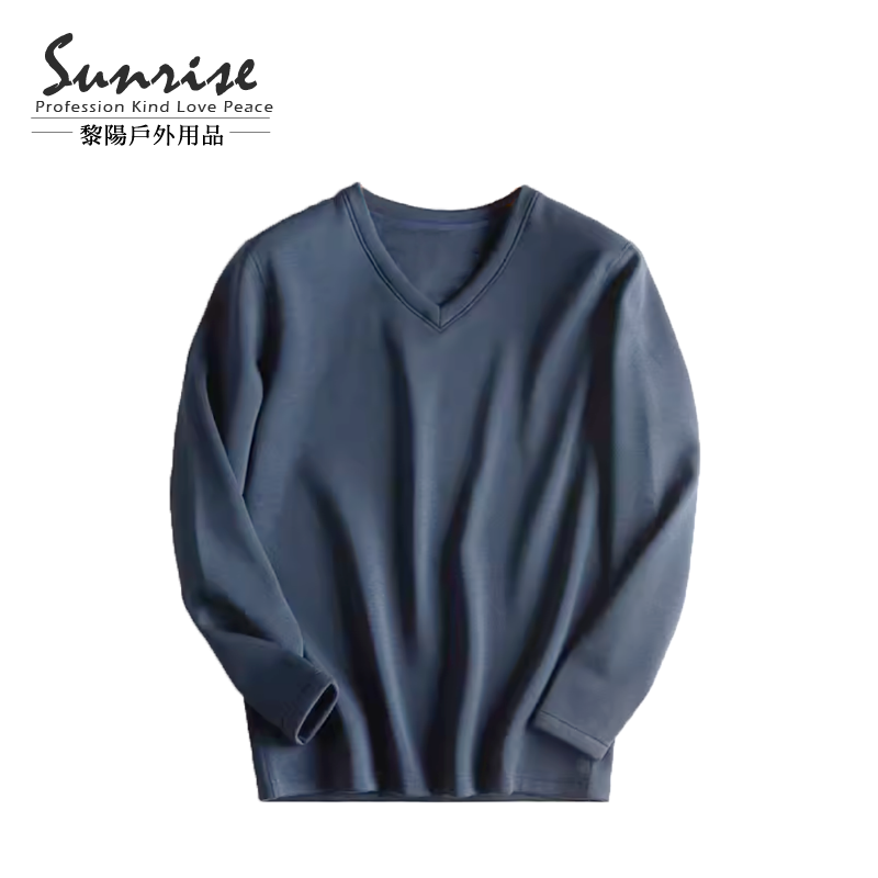 V領輕柔舒適保暖衣 (2色)  雙面磨毛/保暖內搭/打底/修身/V領/日常休閒 12YST1935