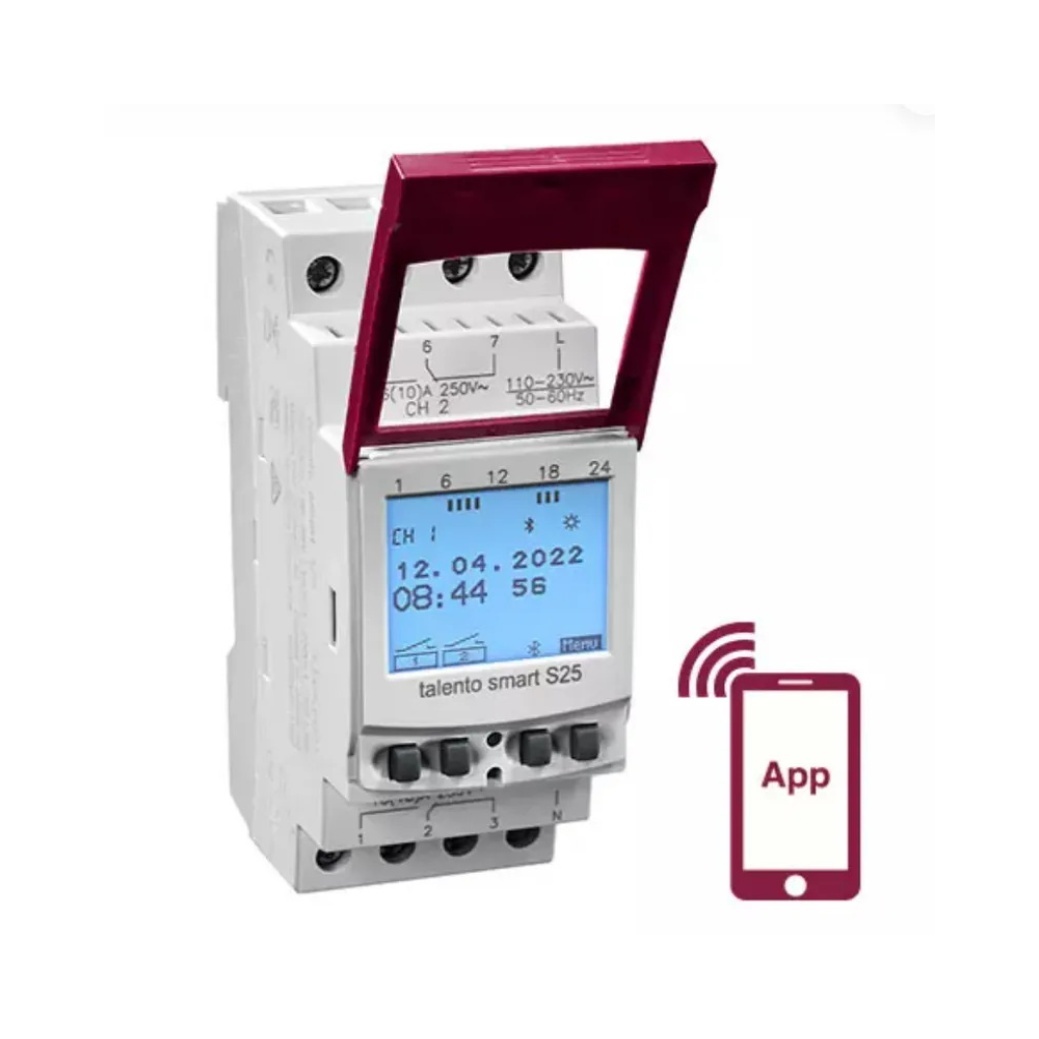 GRASSLIN 43.02.0002.1 數字定時器，TALENTO SMART B25，DIN 導軌安裝