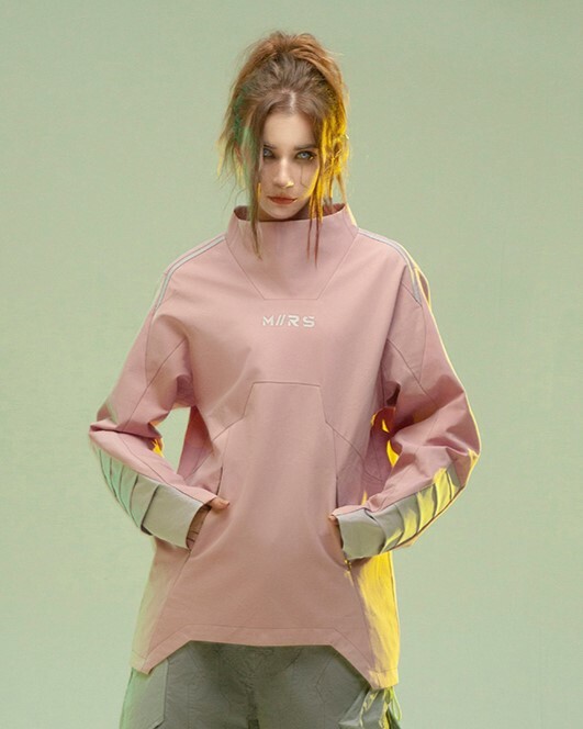 不作惡「矩陣式特攻衛衣-拒水」賽博龐克嵌入式結構立裁套頭外套