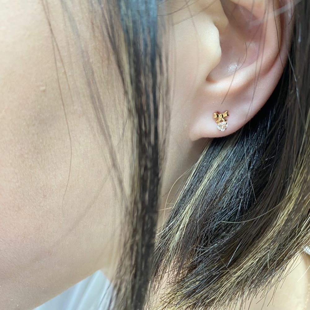 【me.luxe】K10玫瑰石英結耳環