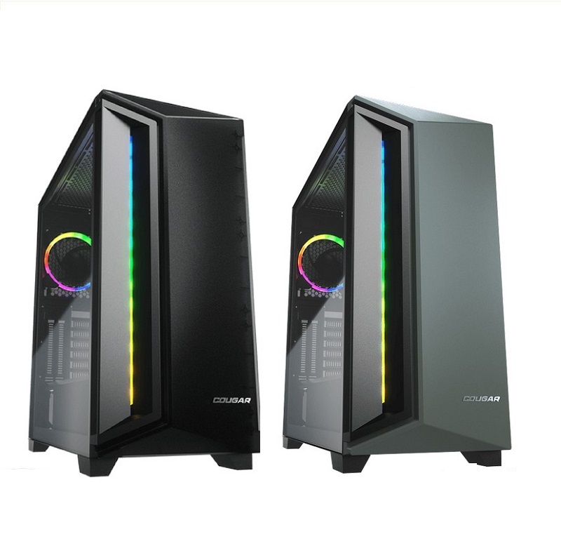 米特3C數位–COUGAR 美洲獅 DarkBlader X7 RGB中塔機箱 黑色/綠色