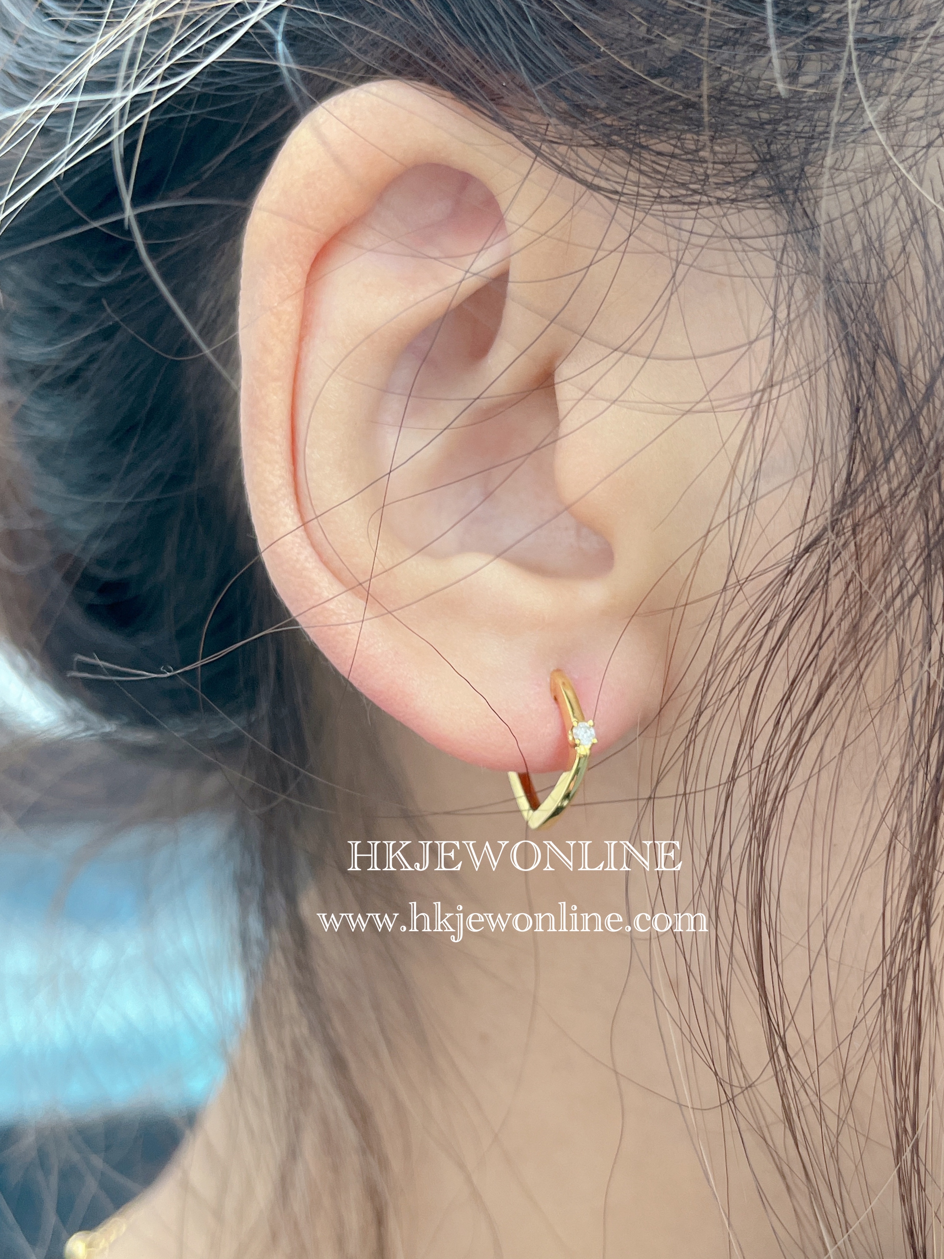 18K Yellow Gold Dimaond Earrings