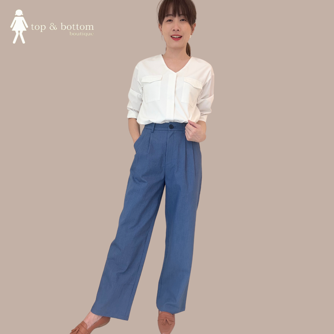 M/SLEEVE POCKET BLOUSE