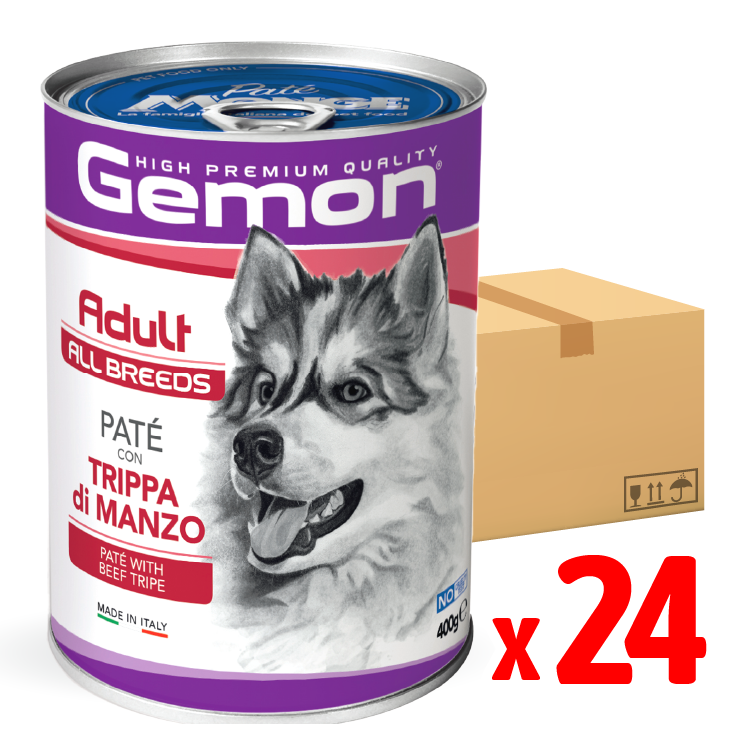 【原箱優惠】Gemon丨意式鮮嫩牛肉 狗罐頭 400g (GEM-7804-24)-New