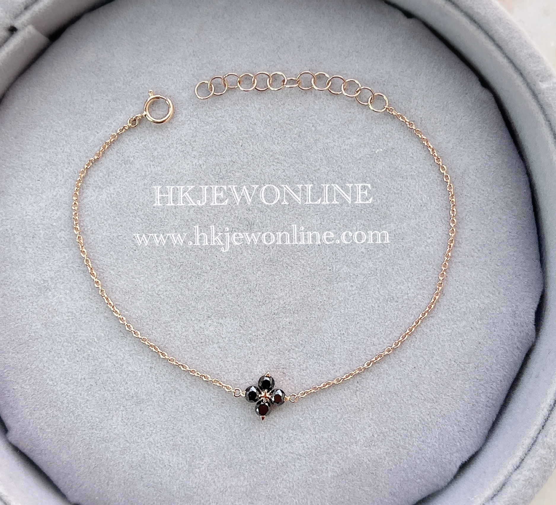 18K Rose Gold / White Gold / Yellow Gold Flower Diamond Bracelet