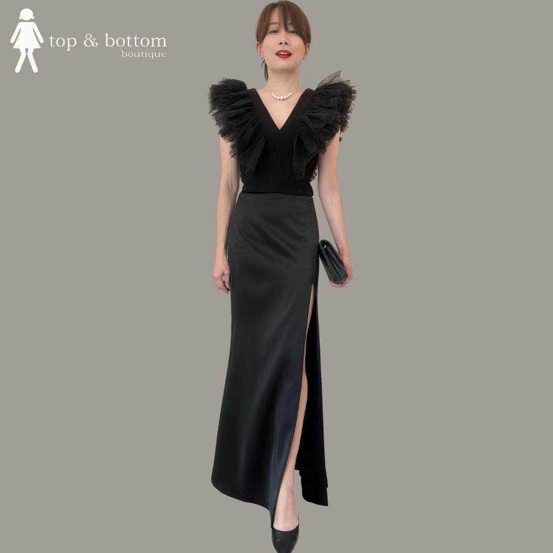 V NECK ORGANZA CROP TOP