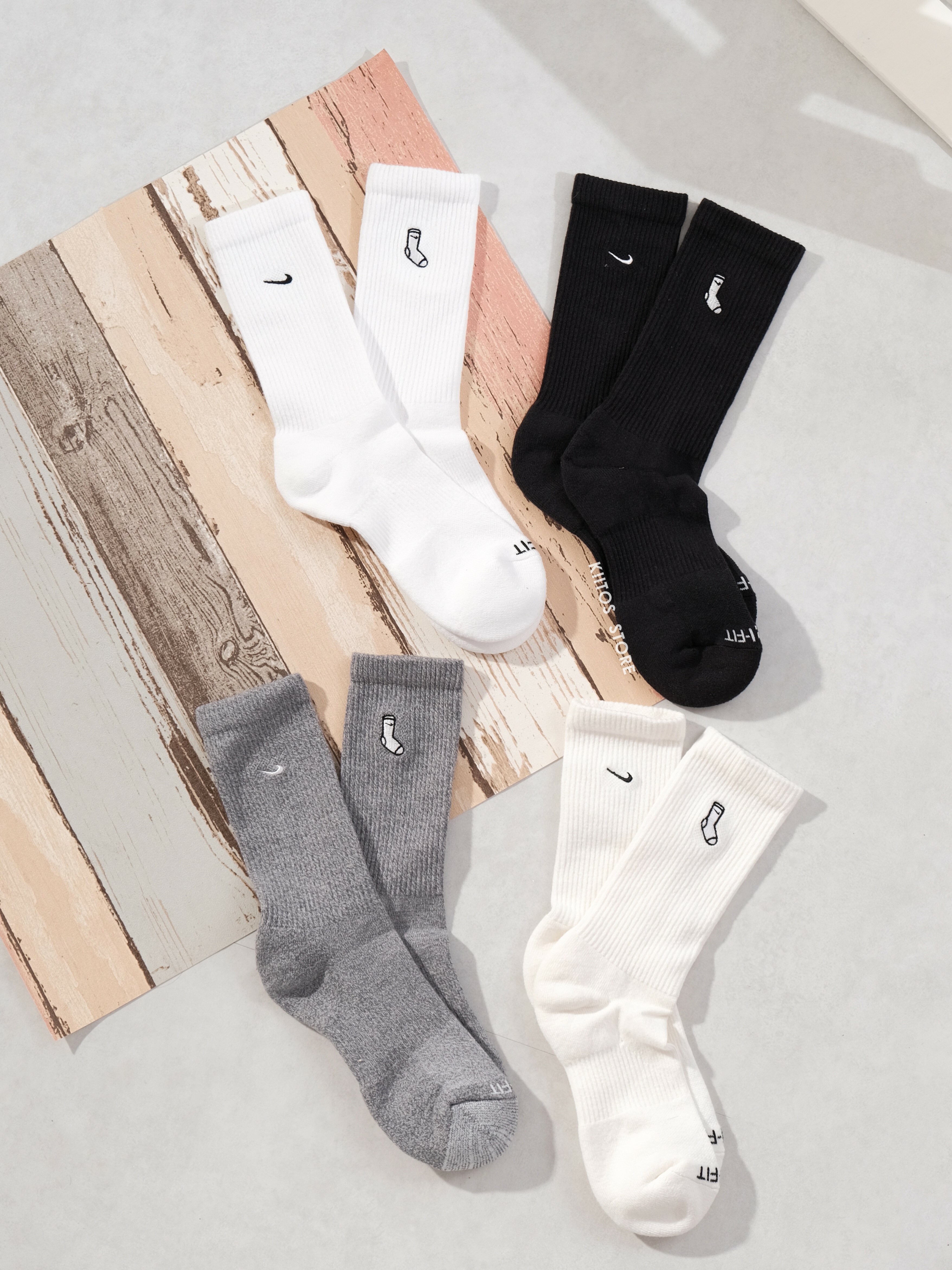 Nike Everyday Plus 刺繡 小襪 緩震襪 杏灰 白黑 2雙1組FB5709-900 FB5709-901