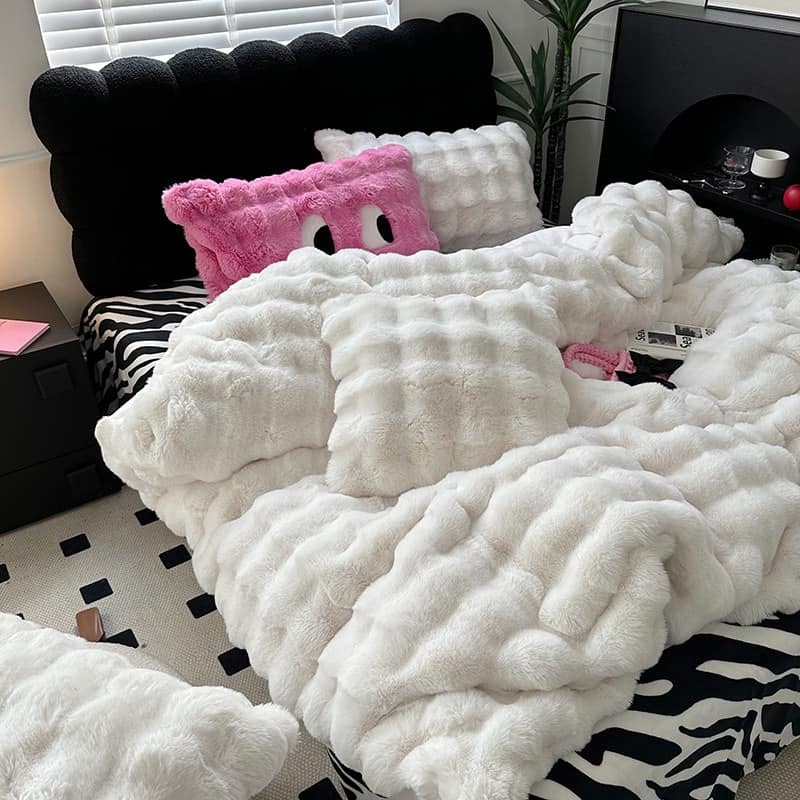 rabbit furry soft bed