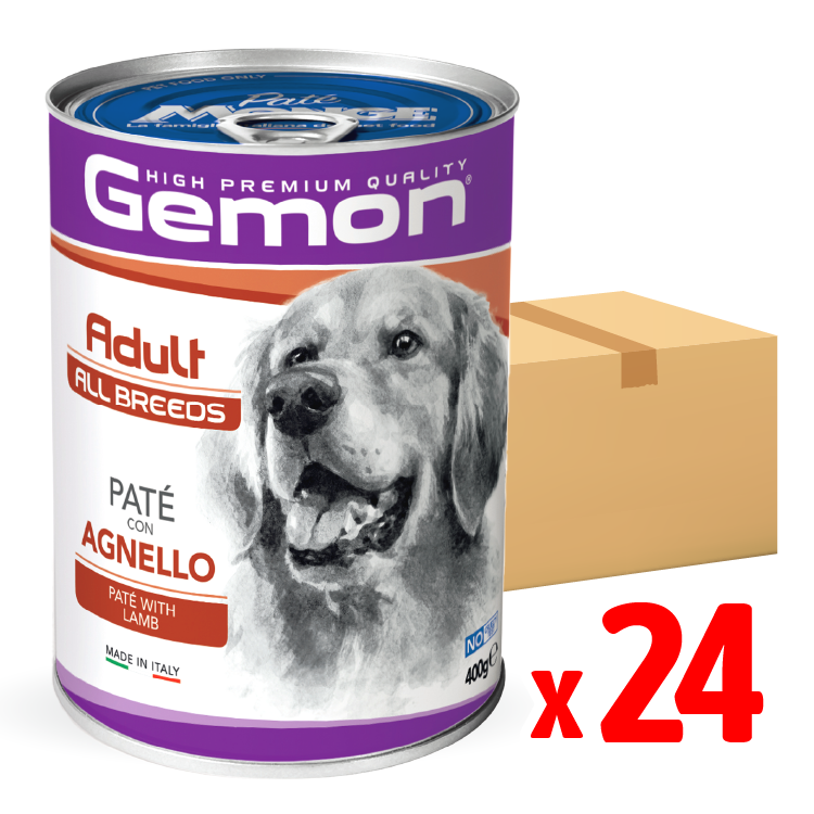 【原箱優惠】Gemon|意式野味羊肉 全犬主食罐 400g (GEM-7811-24)-New