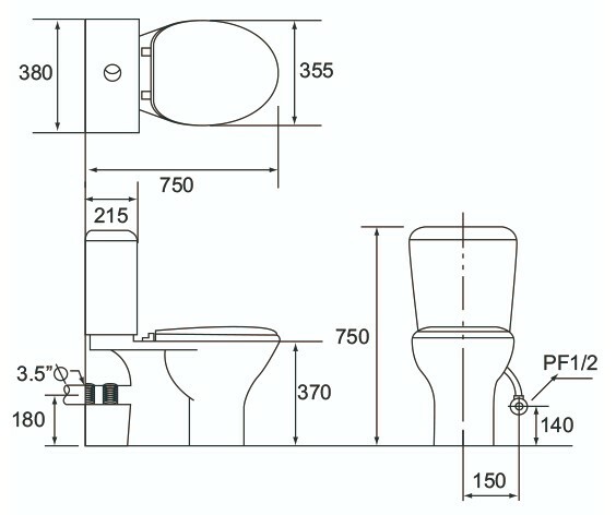 摩登  壁排馬桶CS-2116