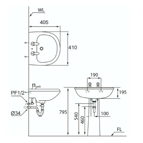 摩登 面盆 LF-36/M-601AP
