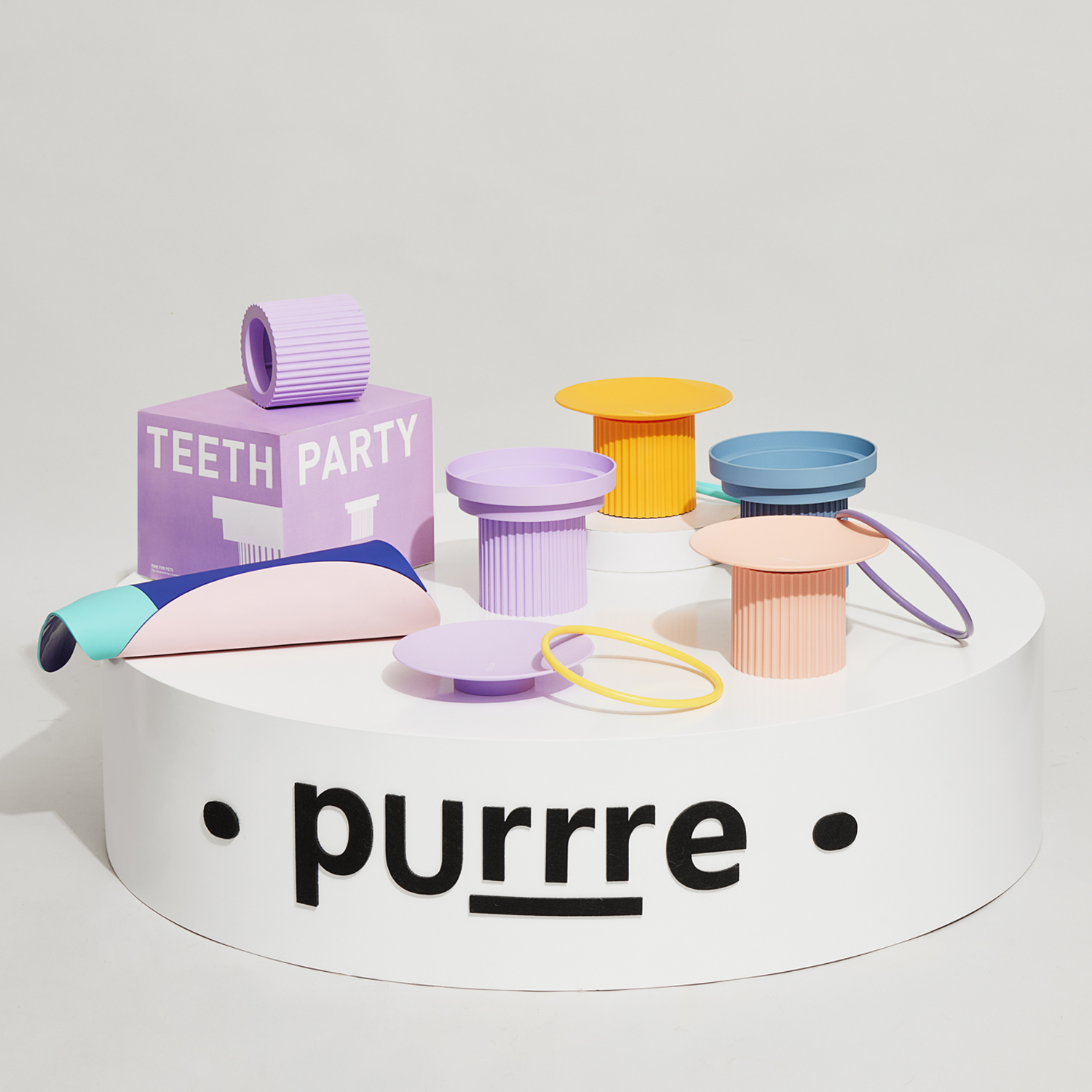 Purrre | 齒間派對大食碗 小食碟 保護頸椎 (太空紫)