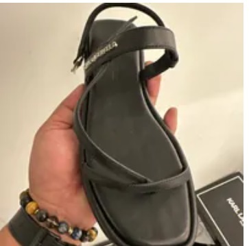 [S] KARL LAGERFELD DREAM SANDALS,BLACK, KZL12168-BLK (SKL792)
