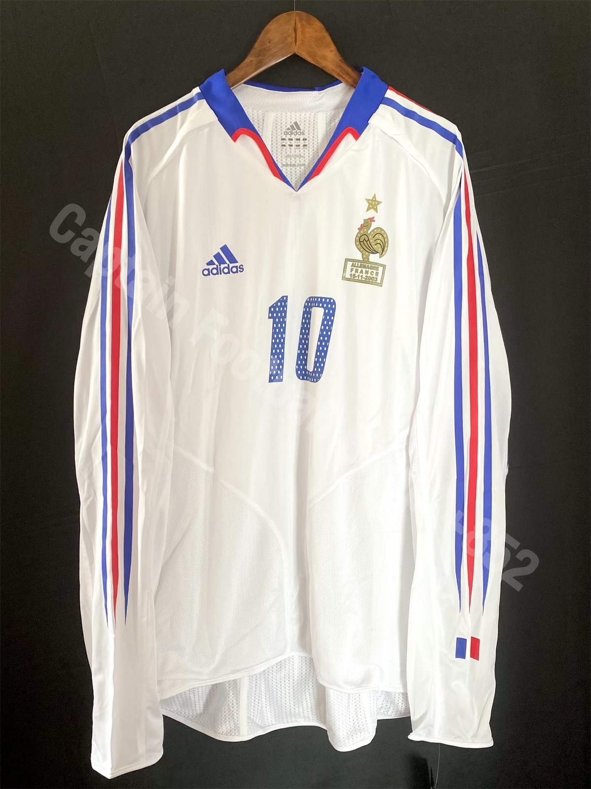 (Player Issue) France 2004-2006 Adidas L/S Away Player Issue Shirt #10 ZIDANE