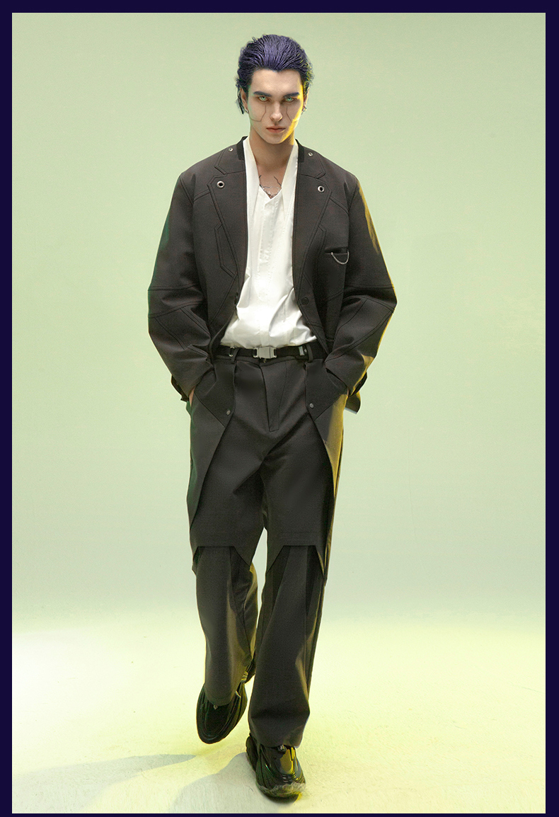 不作惡「Aristoi IV長褲-拒水」賽博龐克極簡風雙層結構西裝褲