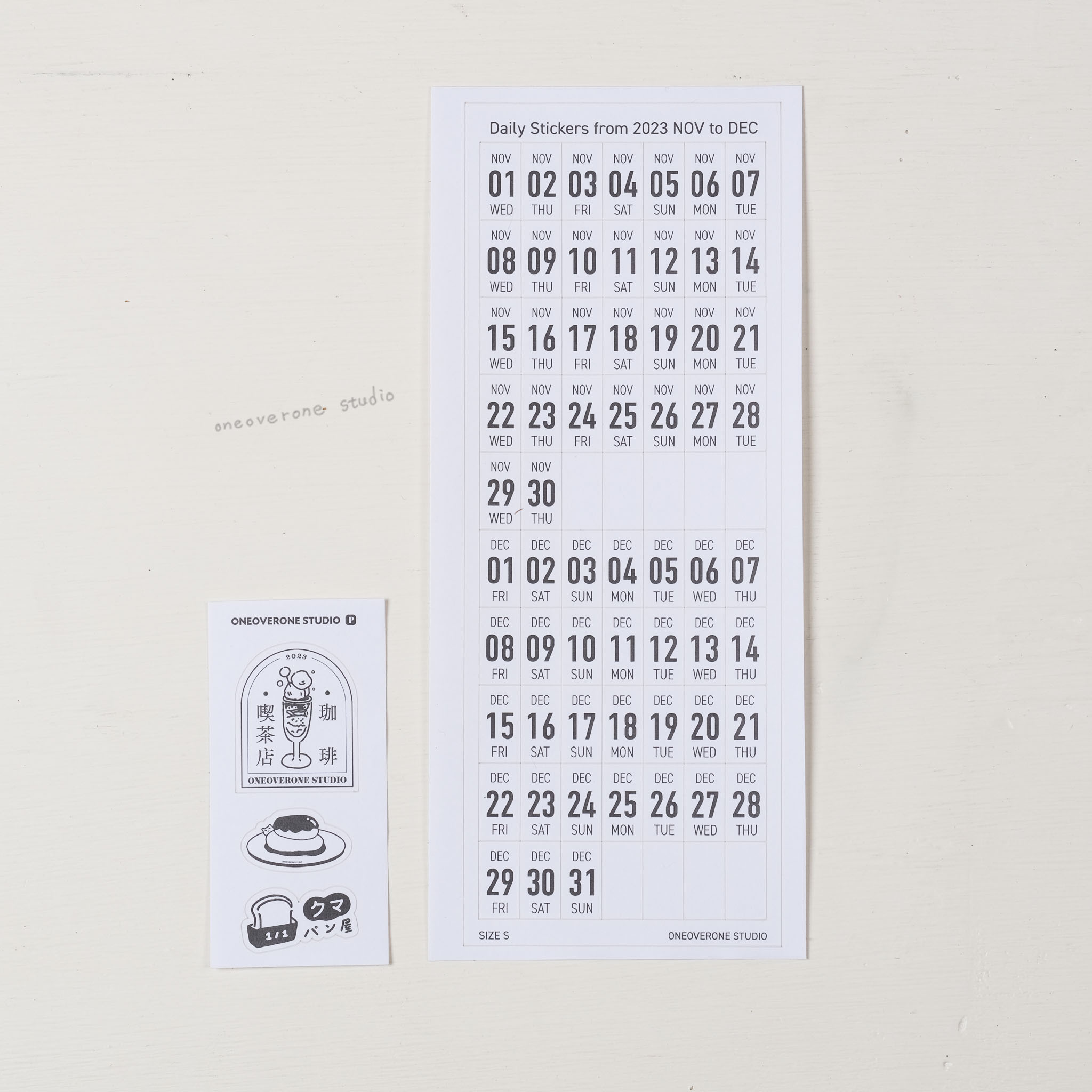 實際日期日付貼紙/模造/台灣/一分之一工作室