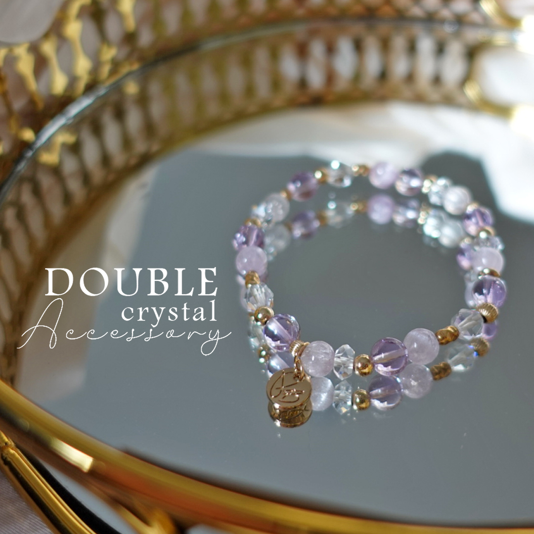 ☽◌* 盛開的花期／冰透拉絲貓眼紫鋰輝．紫水晶