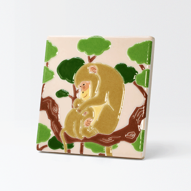 臺灣花磚｜臺灣獼猴