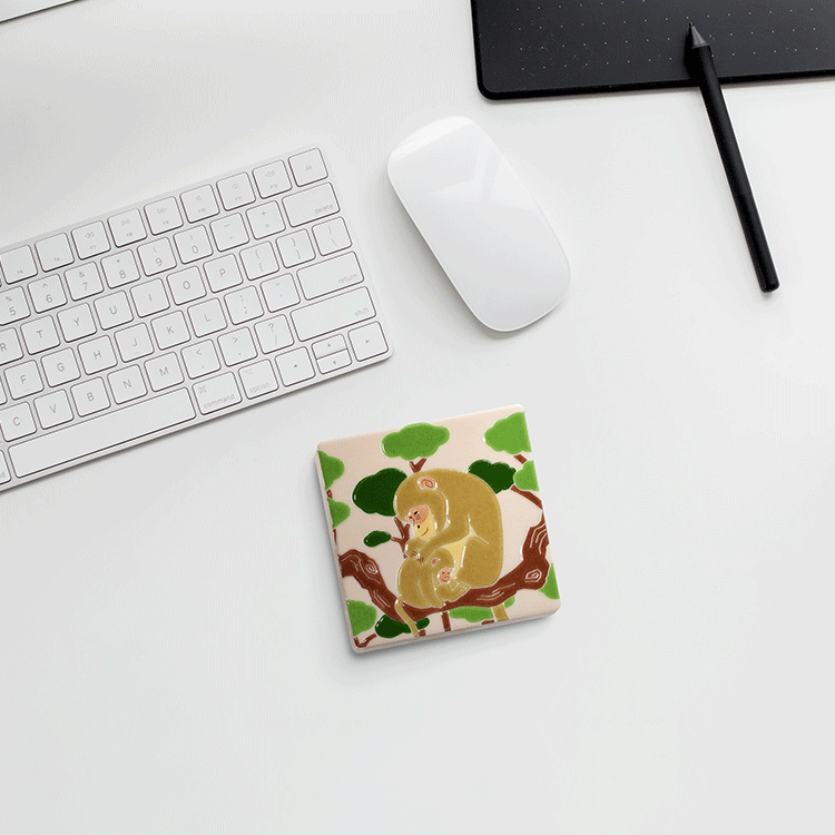 臺灣花磚｜臺灣獼猴