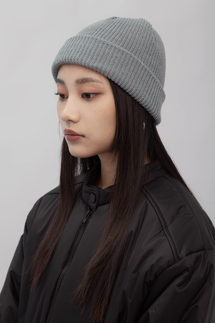 翻摺羅紋針織毛帽(男女適用)