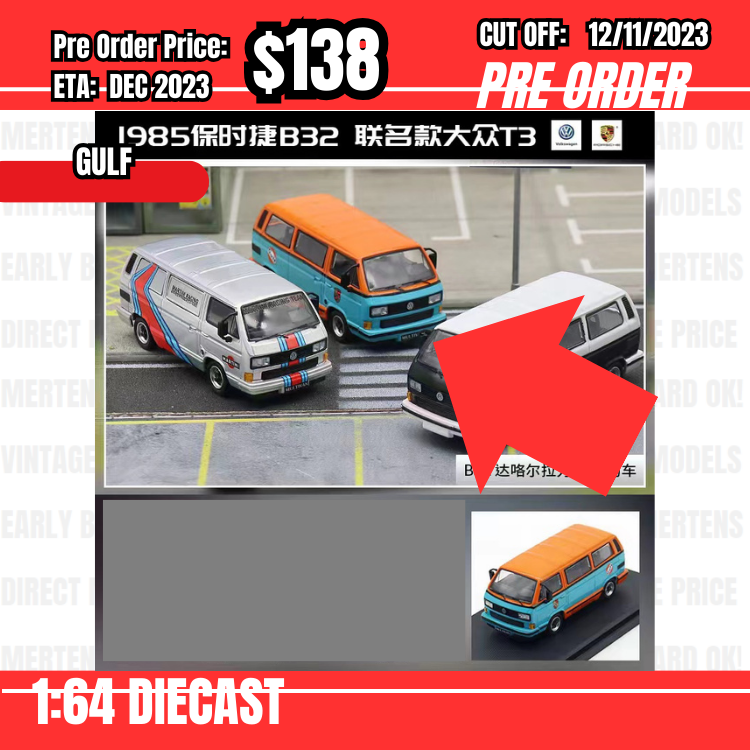 PO-$138 * Master * 1:64 Volkswagen Type 2 Carrera Bus B32 Gulf [OD10/11]